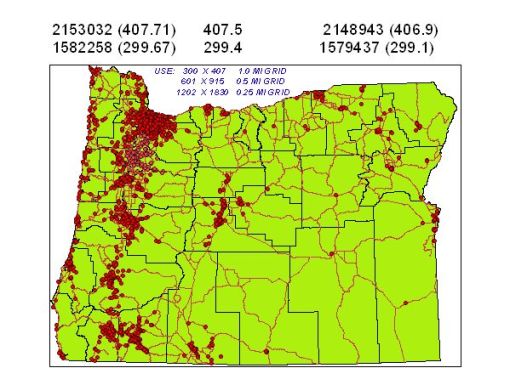Details of data input into and Evenue Extension grid mapping tool for statewide analysis of cancer