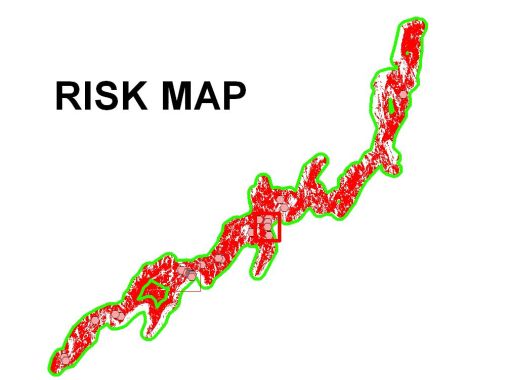 Application of Slope and Aspect maps to define risk areas across a large floodplain