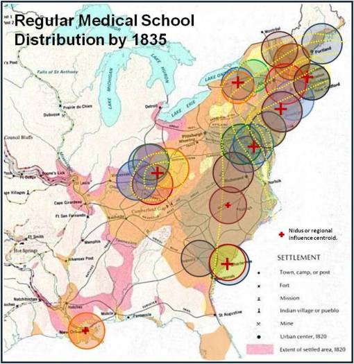 1835_RegularMedicalSchools-SpheresofInfluence_by1835_Isochrons2