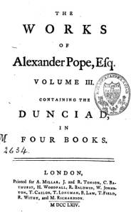 AlexanderPope_1764ed_Dunciad_TheWorks-vol3_Booktitlepage