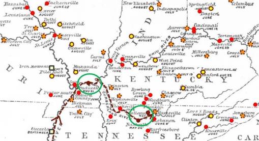 1873_Cholera_MississippiValley_ABJudson_WithPointChronoMapLegend_MayHierarchicalDiffusion_Niduses_Closeup
