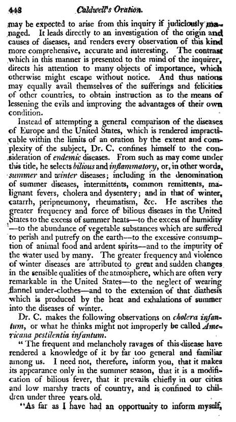 CharlesCaldwell_AnOrationonEndemicDiseases_BkReview_MedRep_1802_p448