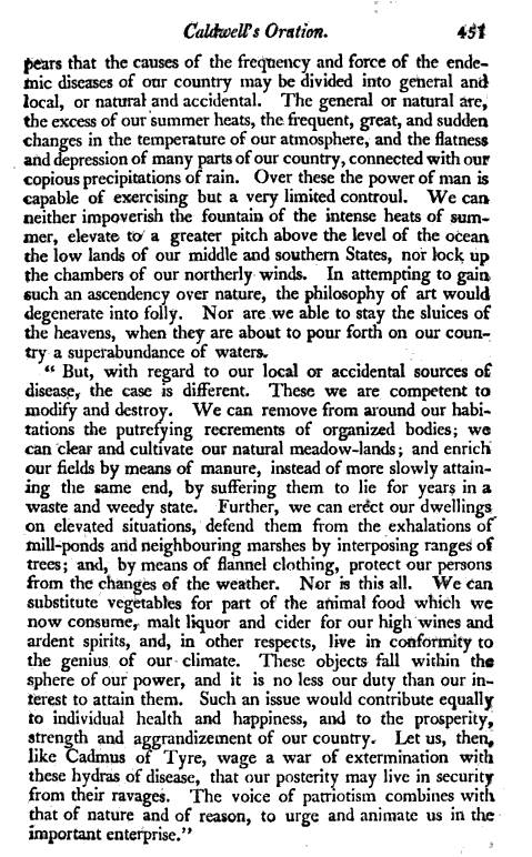 CharlesCaldwell_AnOrationonEndemicDiseases_BkReview_MedRep_1802_p451