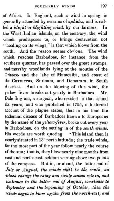 AdamNeale_1831_TheTruthofLinnaeanDoctrine_AnimalContagions_6_Ch18_p197_YellowFeverandtheWinds