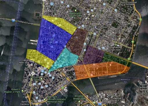 NYSanitationProject_SouthernManhattan_someoftheSanitationOfficerTerritories